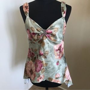 - BCX Watercolor Printed Sleeveless sweetheart neckline top Size M unique …